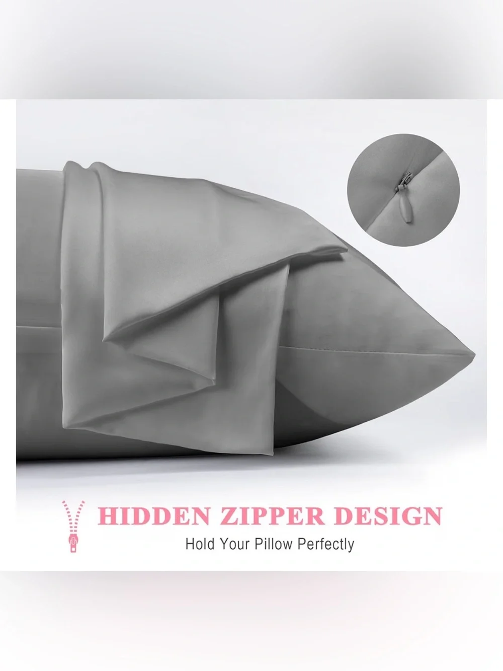100% Pure Silk Pillowcase 2 Pack for Hair and Skin, Both Sides 23 Momme King